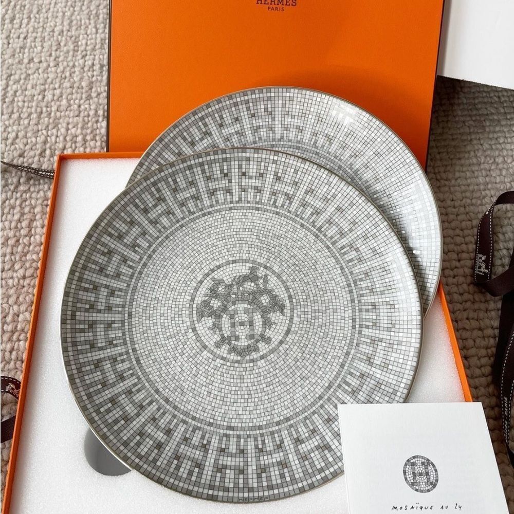 NWT HERMES MOSAIQUE AU 24 DESSERT PLATE ONE PLATE ONLY - Picture 4 of 8